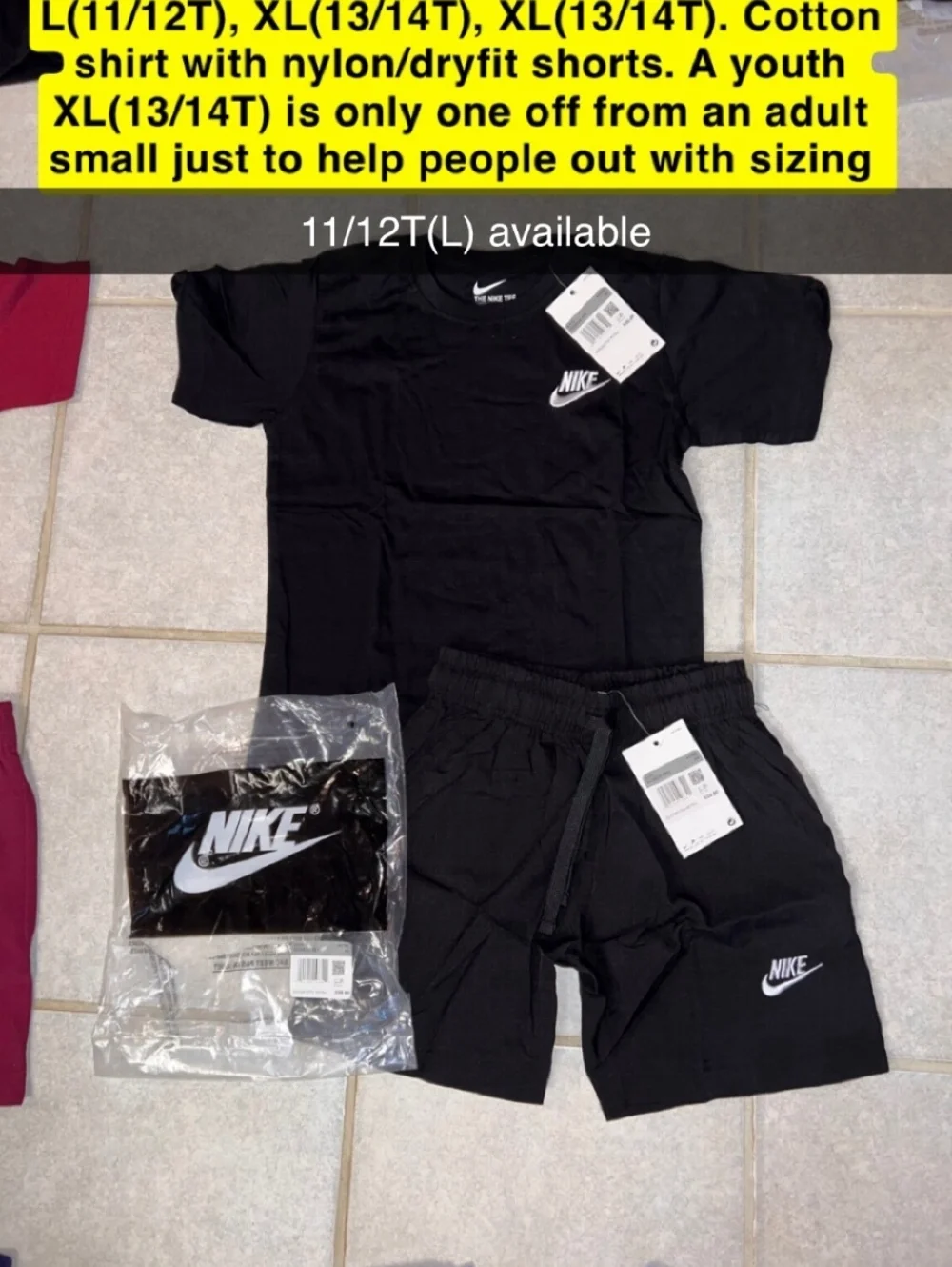 Kids Nike short/shirt set youth XL